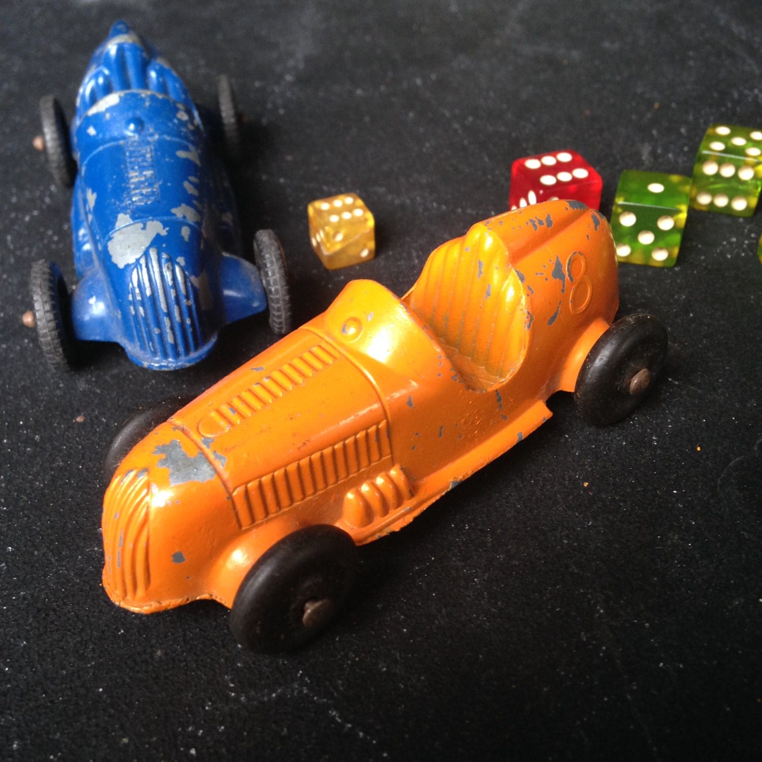 Two vintage die cast 3.5 inch tootsie toy cars racers open