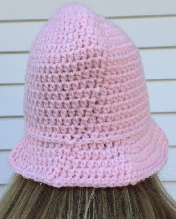 Winter women's hat pink crochet hatgirls crochet