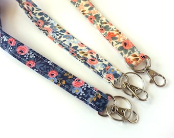 Back to School, Girly Lanyard, Floral Lanyard, Cute ID Holder, Girl Lanyard, Boho Gift, Floral Fabric