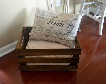 Rustic Stained Wood Crate, Crate Shelving, Storage, Wedding Crate, Engagement, Baby Shower