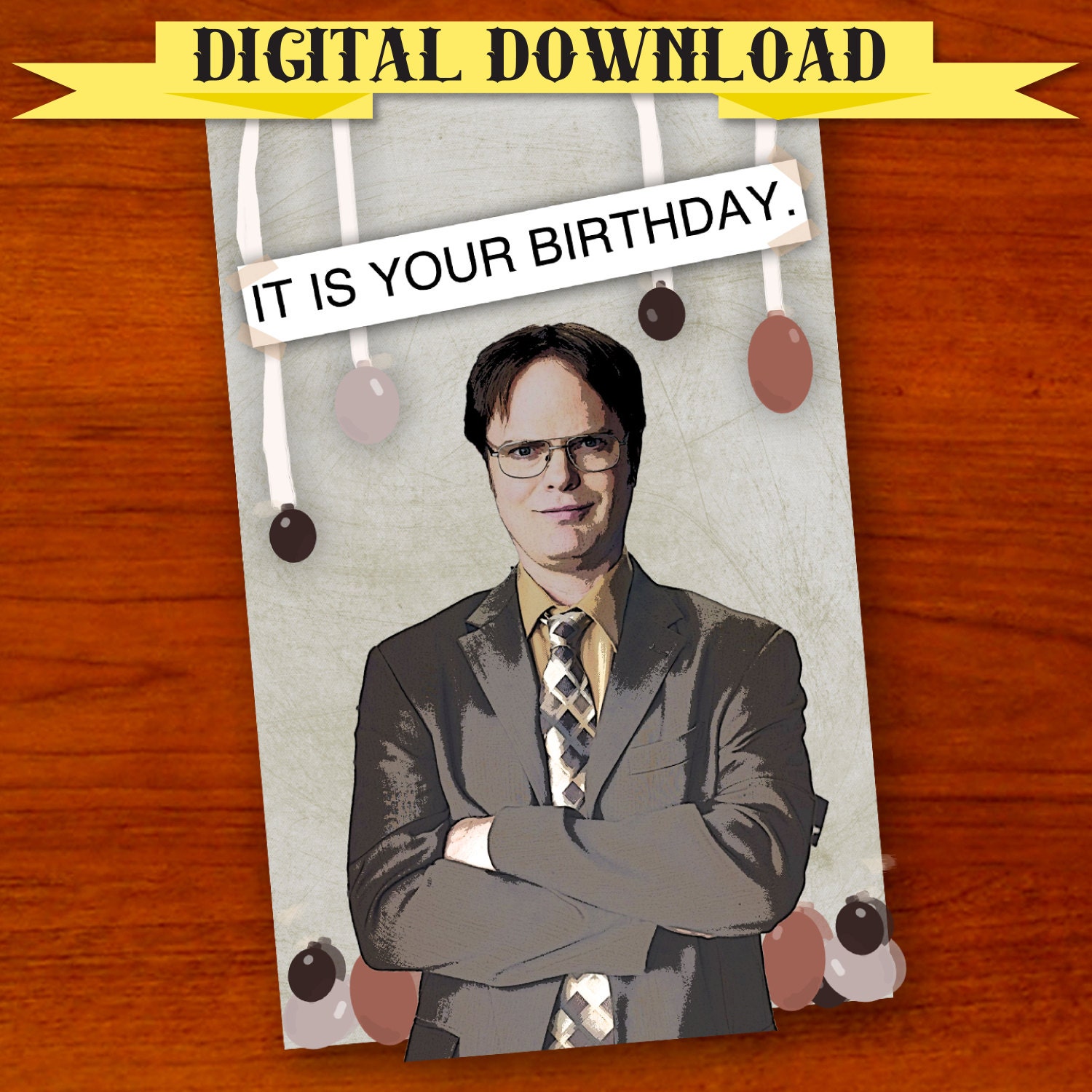 Dwight Schrute The Office Birthday Card Digital Download