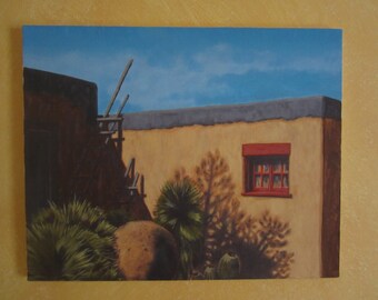 Red Window New Mexico original acrylic painting