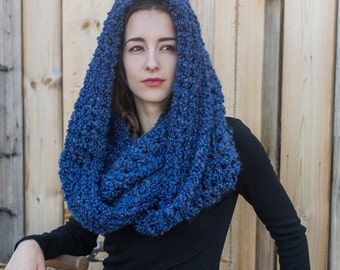 Infinity Cowl Scarf // Vegan Infinity Scarf // Holiday Gifts // Oversize Loop Scarf // THE MADELEINE shown in Cobalt