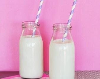 Milk Bottles Parties Wedding Glasses Bridal Shower Wedding Shower Birthday Baby Shower Wedding Glassware set of 24| Glass Bottles (EB2302NP)