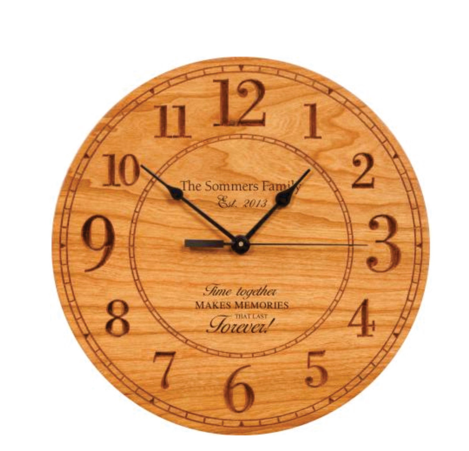 Custom Engraved Wood Clock Personalized Wood By Kustomproducts