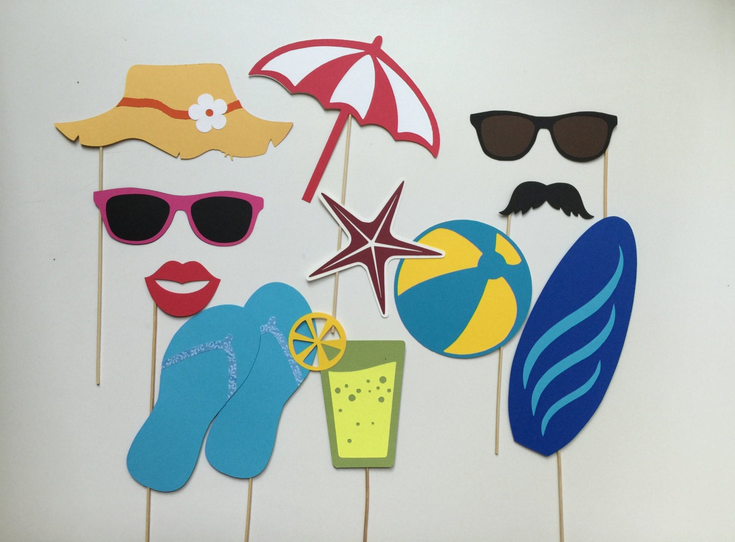 Beach Photo Booth Prop Beach Wedding Photo Booth Props Set of