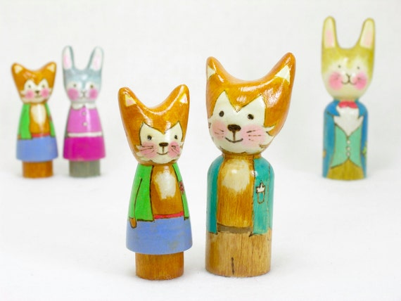 rustic fox peg dolls