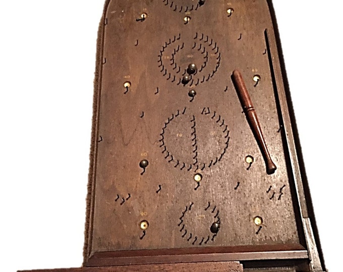 Vintage Bagatelle Game Board - English Wooden Bagatelle Board - Tabletop Pin Board Game