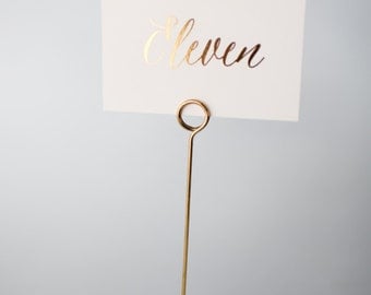 gold foil table numbers (single-sided)