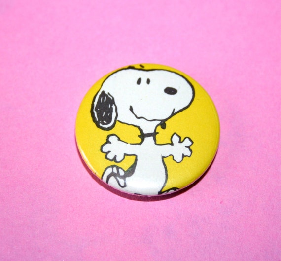 Vintage Style Snoopy Peanuts Button Pin Badge By Toypincher