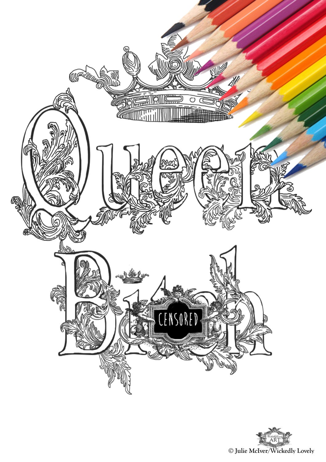 queen bith swear word diy print at home digital download