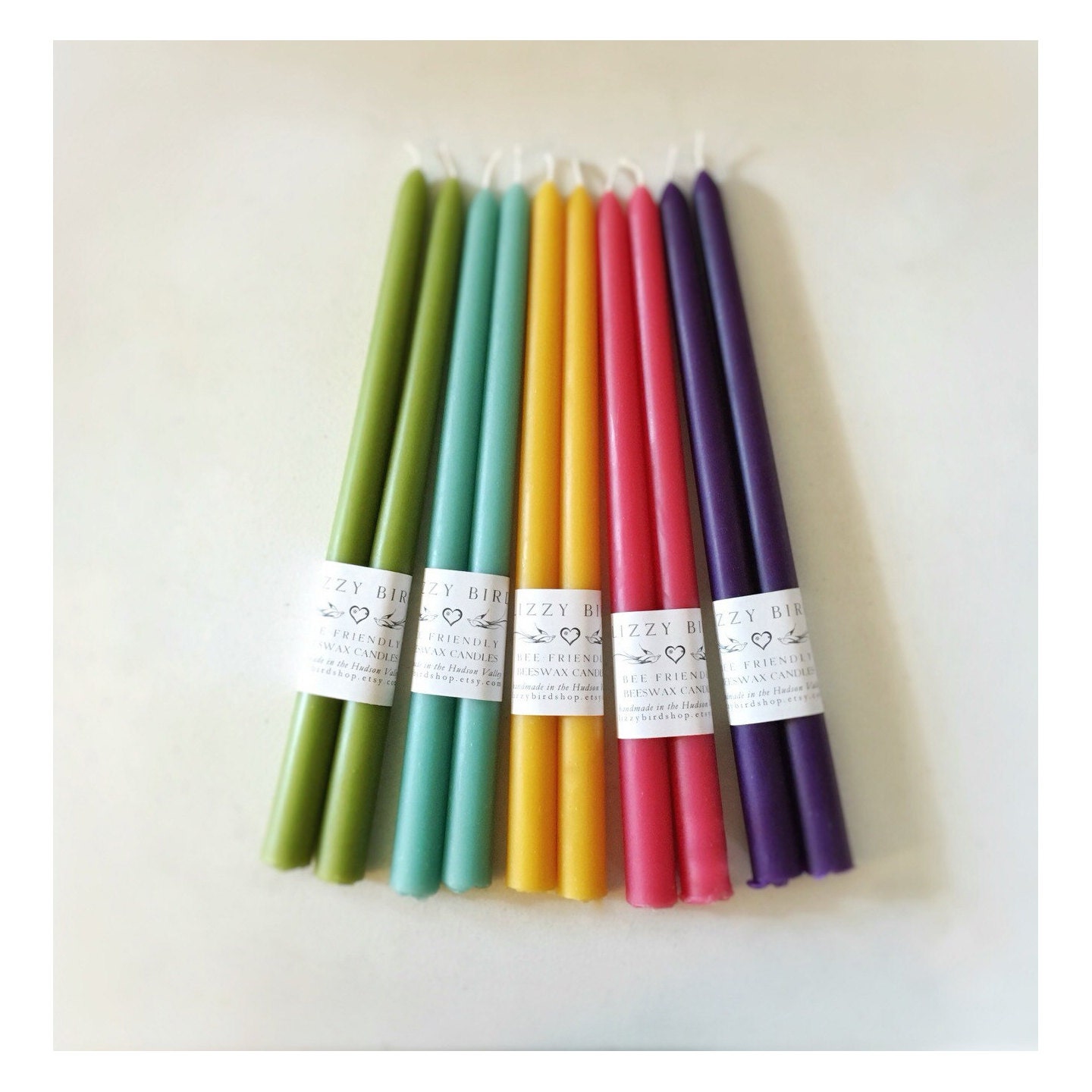 Beeswax Candles Pastel Colors Long Tapers Tall Tapers