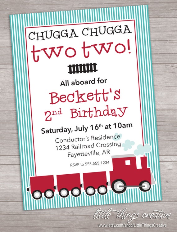 Chugga Chugga Two Two Invitations 6