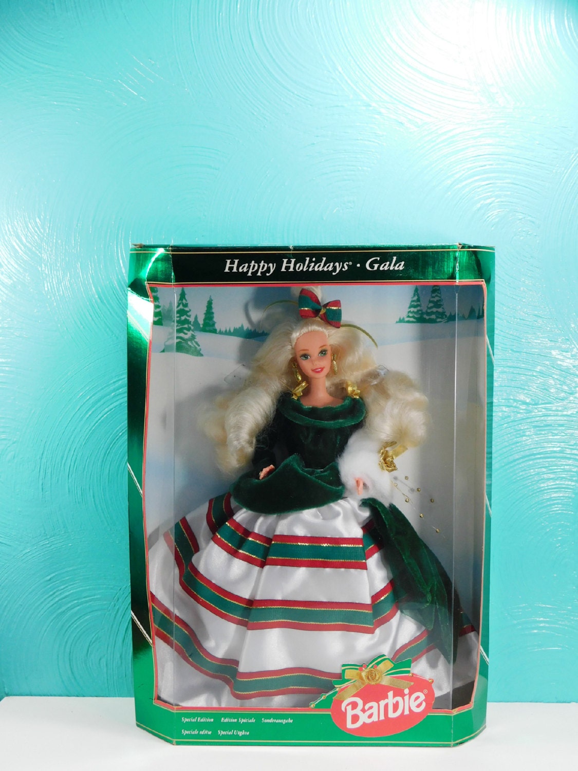 Vintage 1994 Happy Holidays Gala Barbie Doll International