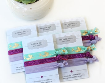 Mermaid Birthday Party Favors for Kids, Unique Birthday Favors Girl, Mermaid Party Decorations, Mermaid Party Supplies, Hair Tie Favors
