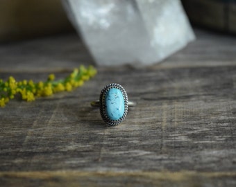 Blue Moon Turquoise Ring Sterling Silver Turquoise Statement Ring Natural Turquoise Ring
