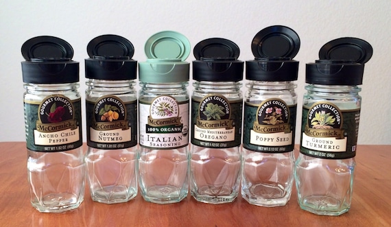 Lot of 6 McCormick Gourmet Collection Spice Jars with Shaker