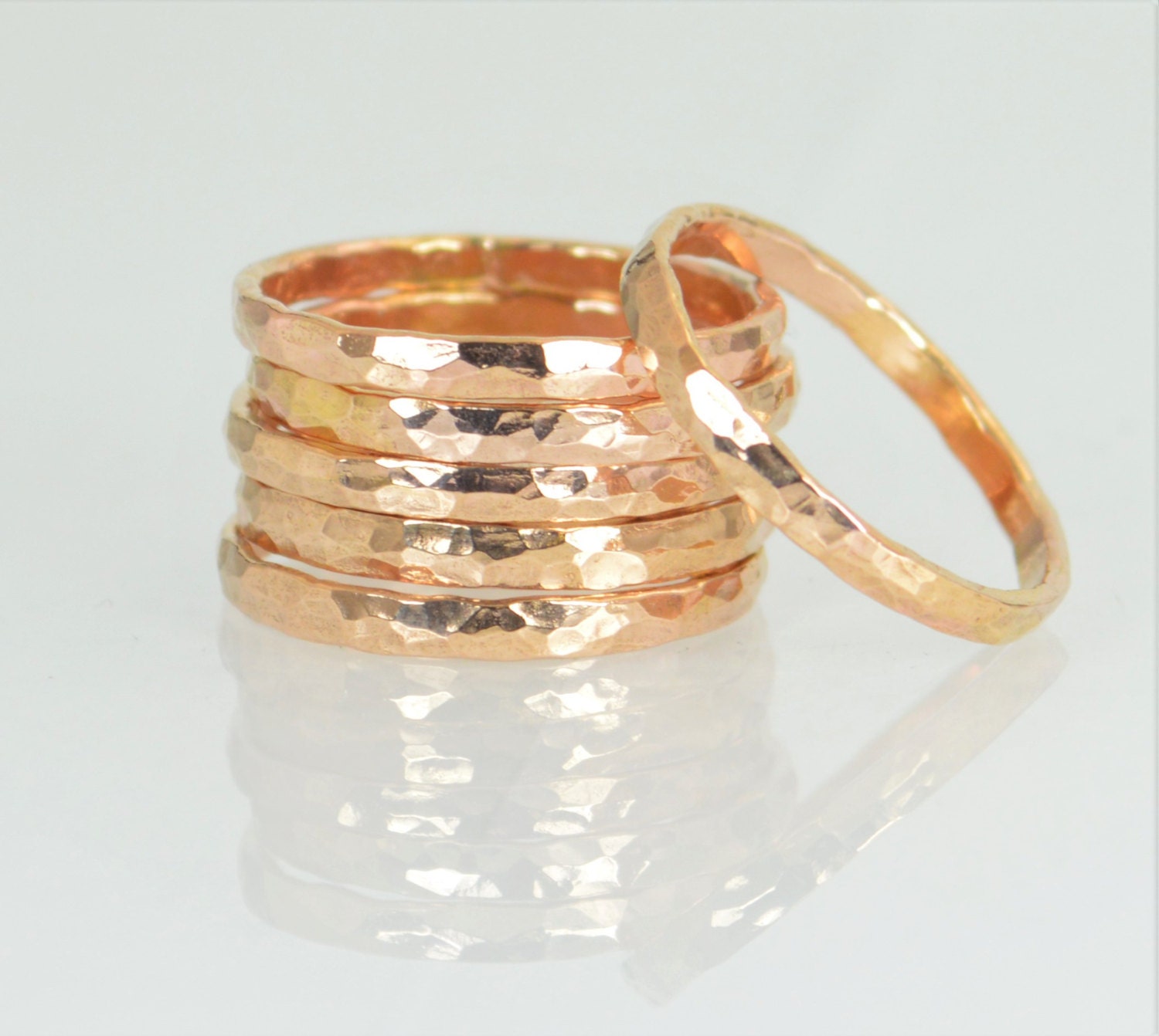 Thick 14k Rose Gold Filled Stackable Rings 14k Rose Gold