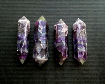 Fluorite Wand Rainbow Fluorite Crystal Wand Purple Fluorite Point Purple Stone Wand Double Terminated Wand Purple and Green Fluorite