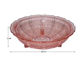 Jeannette Cherry Blossom Pink 3 Footed Fruit Bowl / Console Bowl