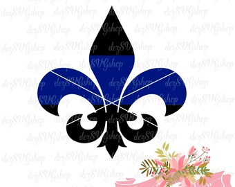 Fleur-de-lis Thin Blue Line SVG | Thin blue line | Law Enforcement Support | Cut File | SVG DXF | svg files for Cricut
