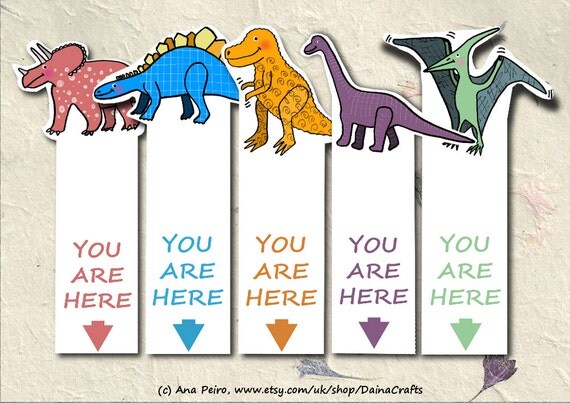 Printable Bookmarks Dinosaur Bookmarks PDF Download