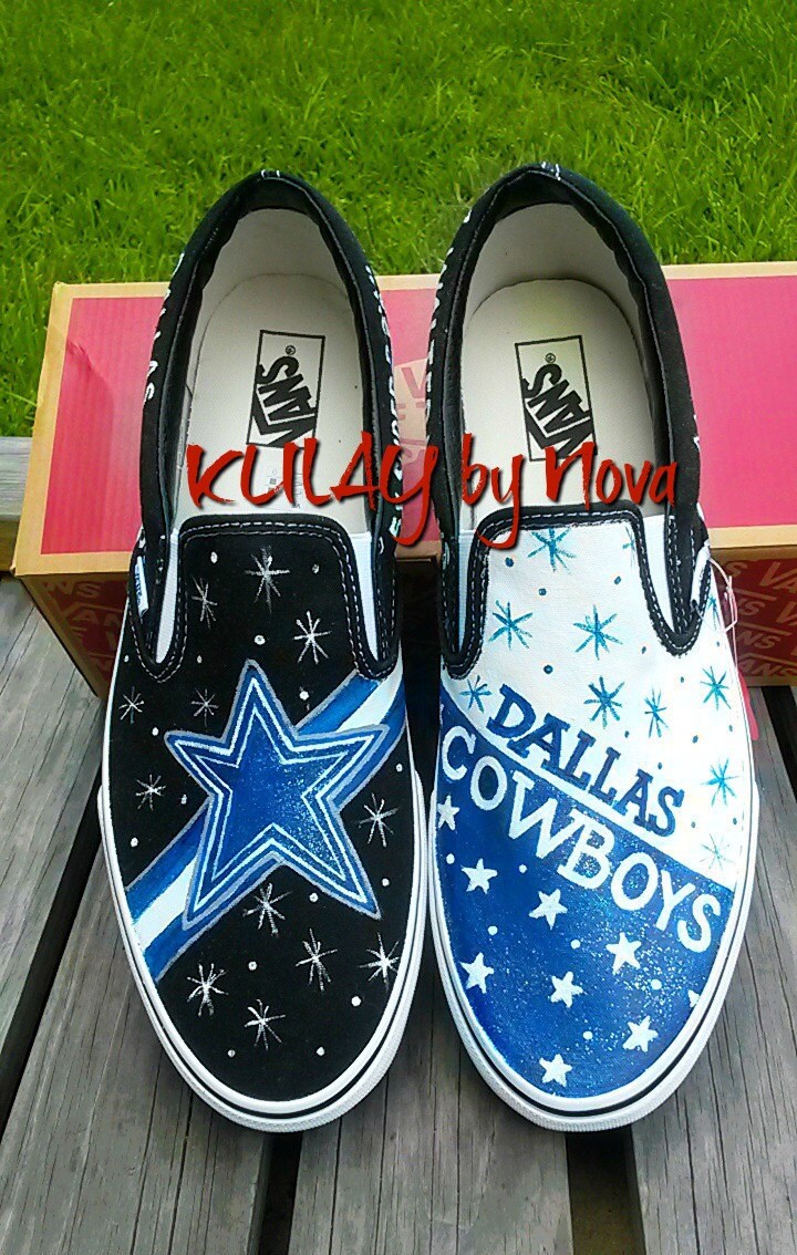 Hand painted Dallas Cowboys inspired vans shoes
