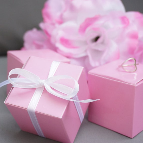 10 Pink Favor Boxes Jewelry Gift Boxes Gift Wrap Pastel Pink