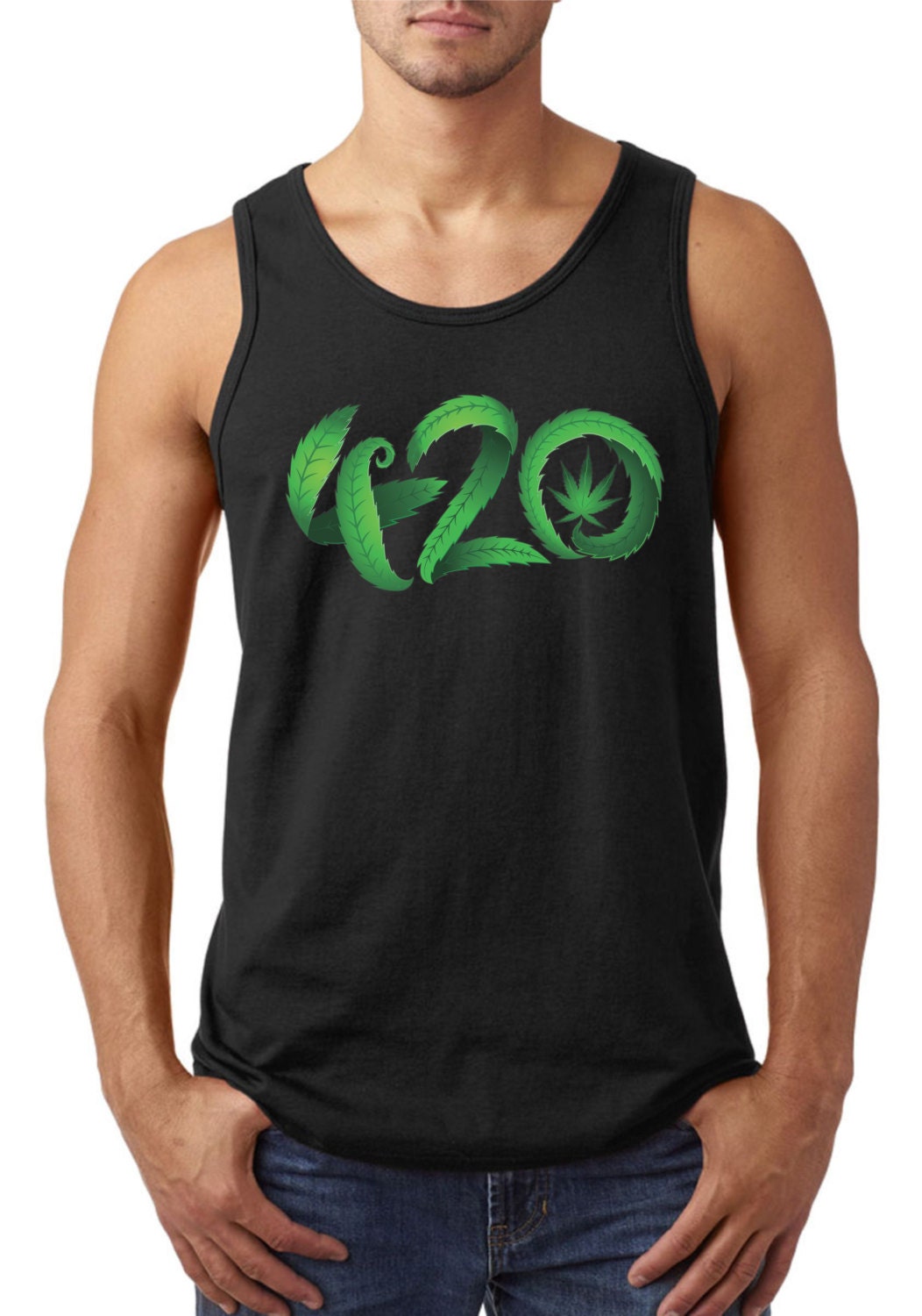 420 Weed Marijuana TANK TOP. Mens Xs to 3XL. High Times.