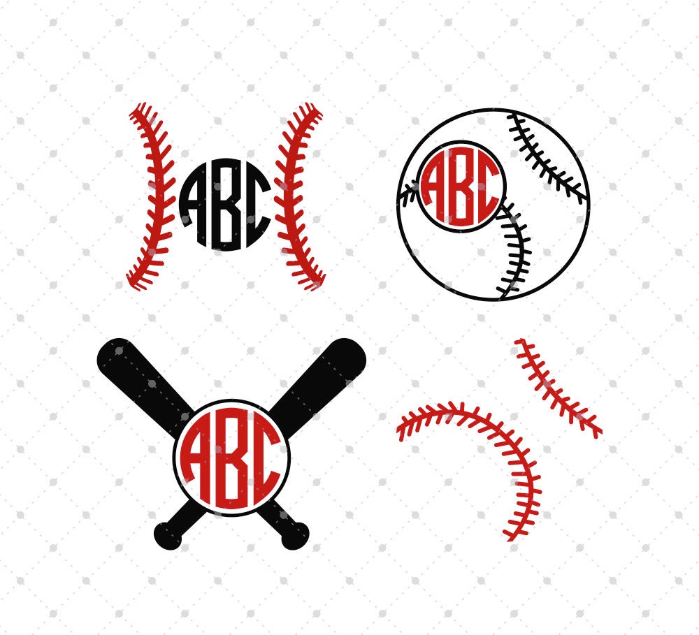 Baseball SVG Cut Files Baseball Monogram Frame SVG Cut Files