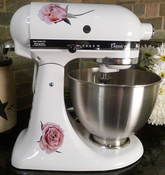 Victorian Roses Floral Bakery Kitchenaid Mixer Mixing Machine Decal Art