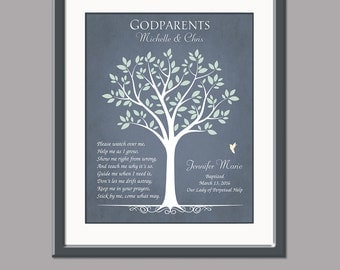 Gift For Godparents - Personalized Gift For Godmother and Godfather - Baptism Gift For Godparents - Godparents Card - Baptism Keepsake