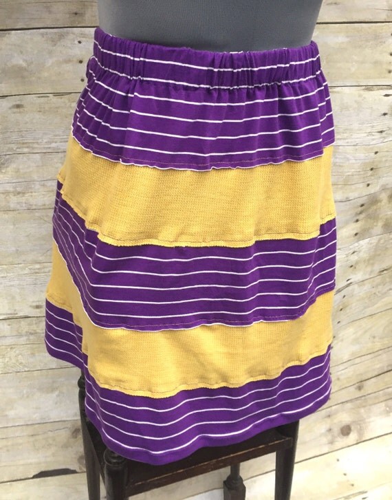 Rugby Stripe Skirt Purple and Gold team spirit skirt