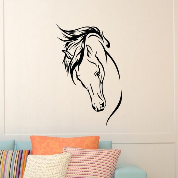 Horse Head Wall Decal Wild Animals Wall Decals Murals Vinyl