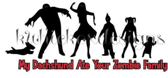 Download My Dachshund SVG File Zombie Family SVG DXF For Silhouette