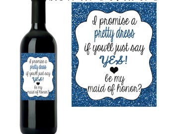 Will You Be My Bridesmaid Wine Label, Bridesmaid Wine Label, Maid of Honor Wine Label, INSTANT DOWNLOAD