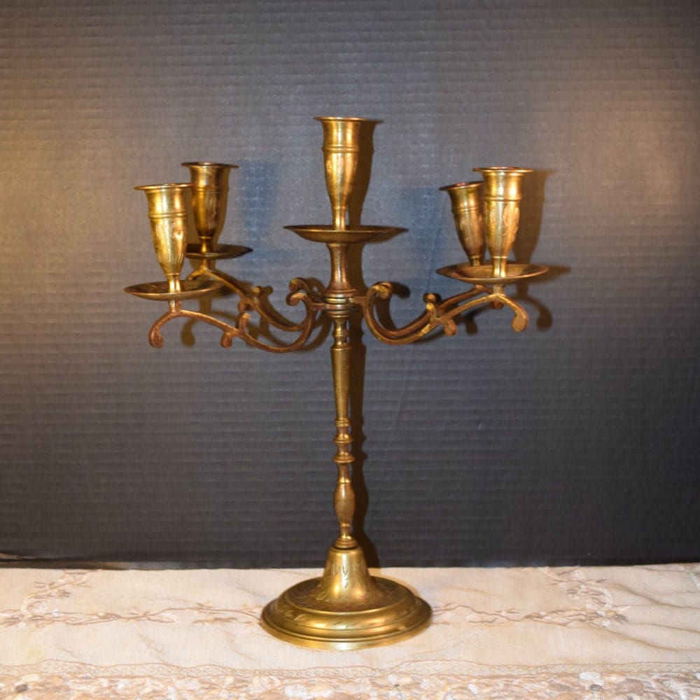 Brass India Candelabra Vintage Brass Candle Stick Holder