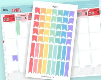 Rainbow Pastel Page Flags Planner Stickers | For your planner, scrapbook, agenda, calendar | KA19