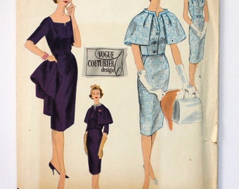 UNCUT Vogue Couturier Design Pattern # 174 Bust 34 Size 14 One Piece Dress and Jacket