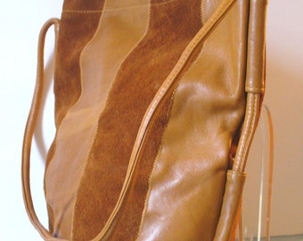 Vintage Boho Caramel Leather & Suede Bag