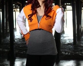 Orange Pokemon GO Trainer Cosplay Costume Hoodie Cropped Jacket