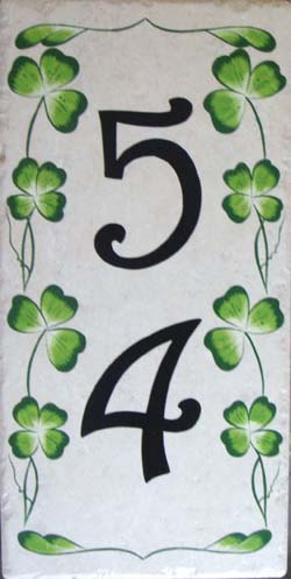 Vertical house number plaque Irish house numbers porcelain