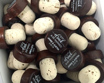 Eat Drink Be Married - Custom Wine Stopper - Wood Wine Stopper - Wedding Favor - Wedding Gift - 025 - Personalized Wine Cork