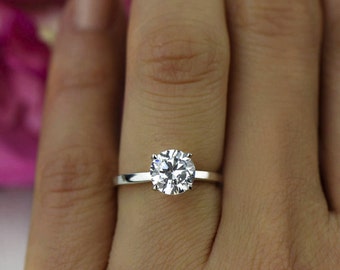 3 ct Classic Solitaire Engagement Ring Man Made Diamond