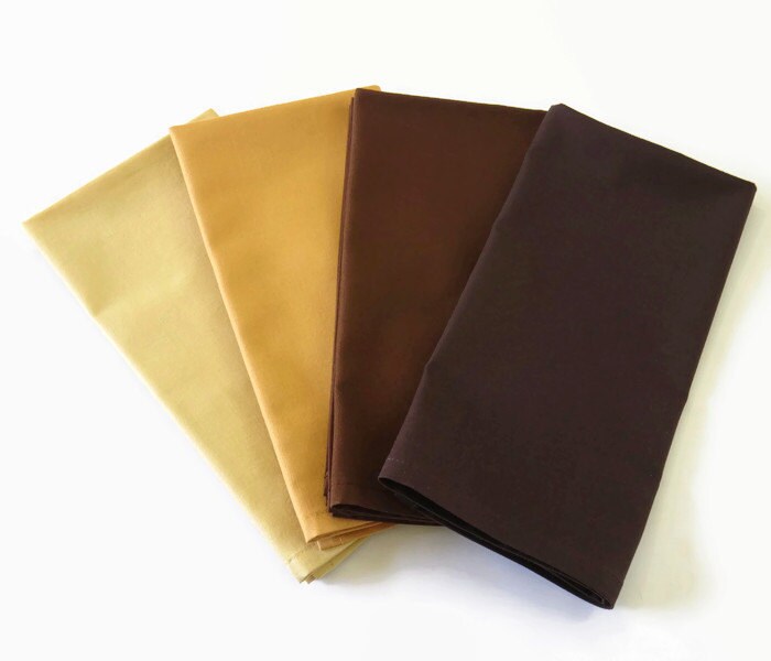 Brown Cloth Napkins Set of 4 or 6 Solid Color Napkins Bone