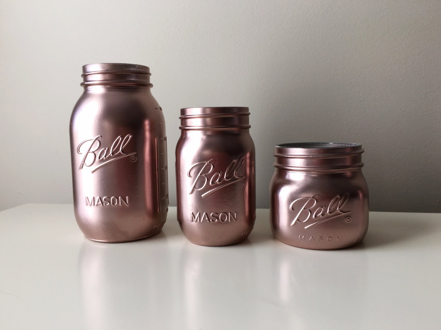 Rose Gold Decor Metallic Mason Jars Paint Mason Jars