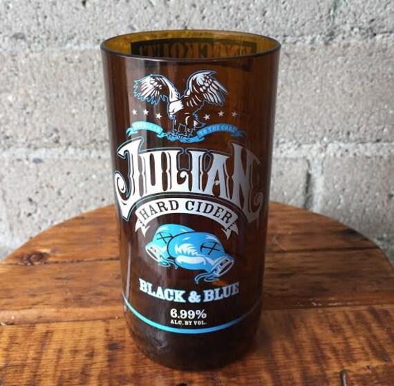 Items similar to Repurposed Teal Julian Hard Cider Black and Blue Beer