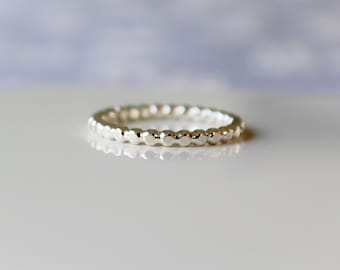 Sterling Silver Ring, Silver Stacking Bead Ring, Minimalist Jewelry, Stacking Ring, Connected Dot ring, Etsy Gifts , Boho Ring, Dainty Ring