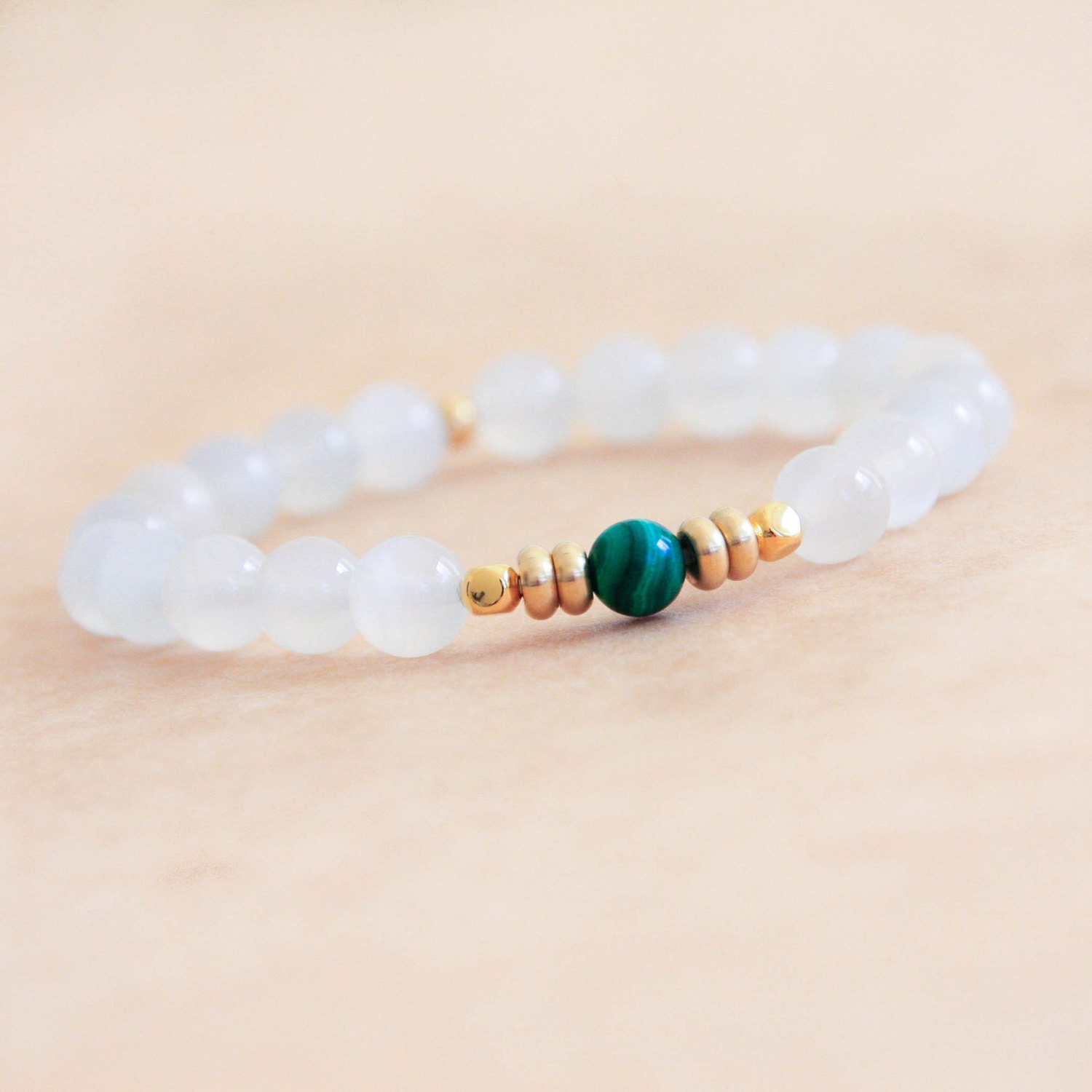 Moonstone Bracelet Wrist Mala Beads Yoga Mala Bracelet