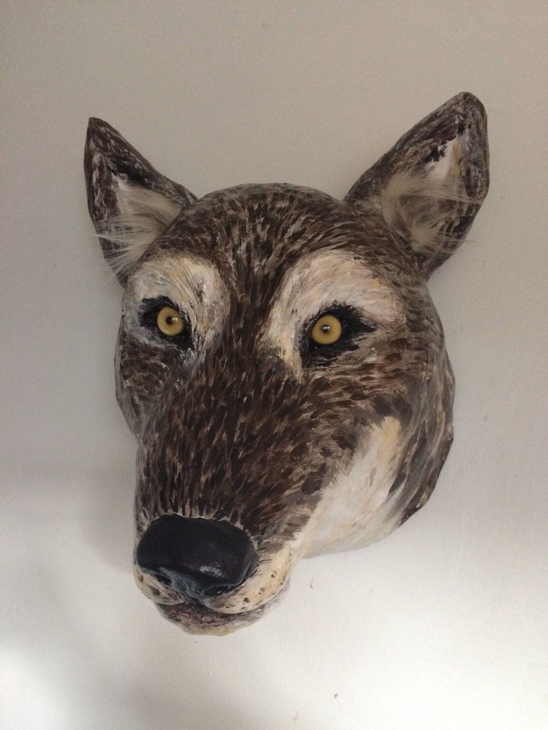 Wolf head/ Wolf faux taxidermy/ wolf sculpture